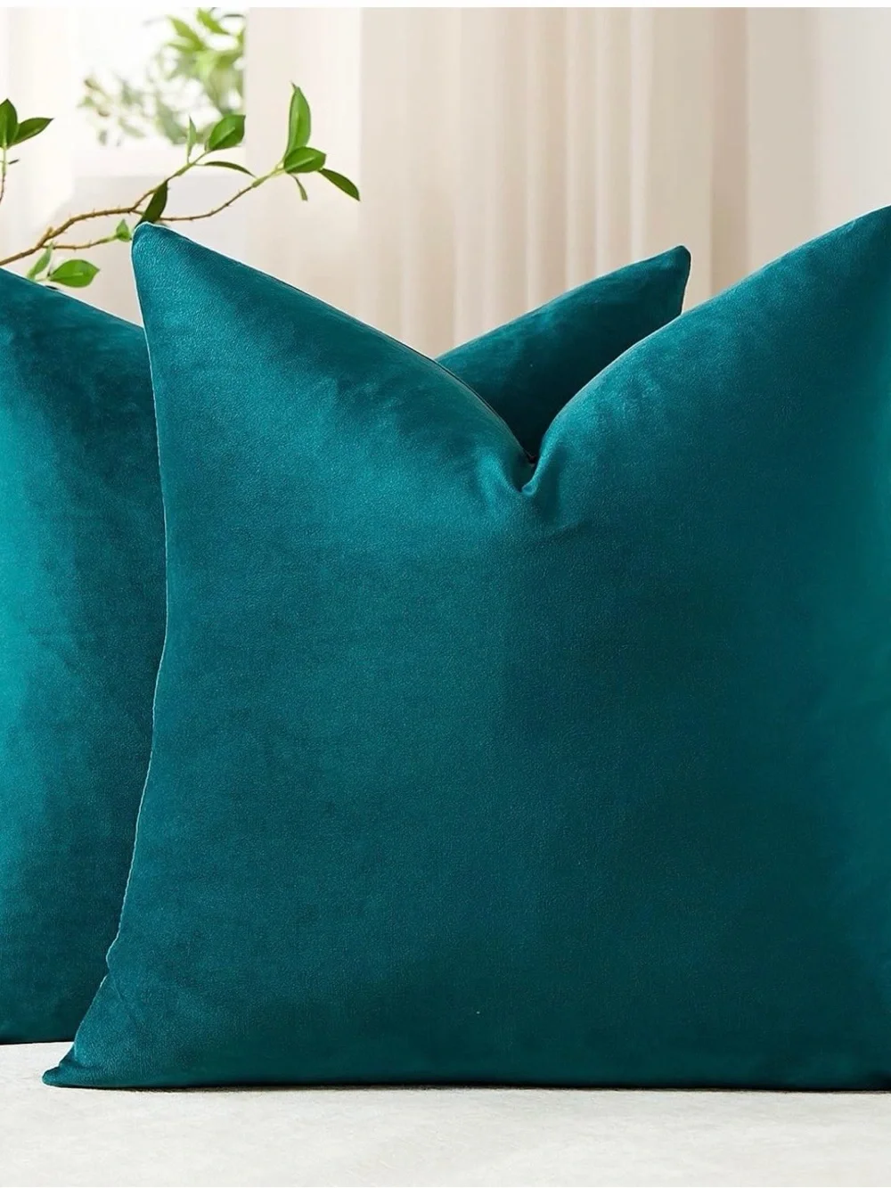 Plush Decorative Pillow Covers - Teal